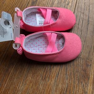 Girl 3 month hot pink sparkly shoes